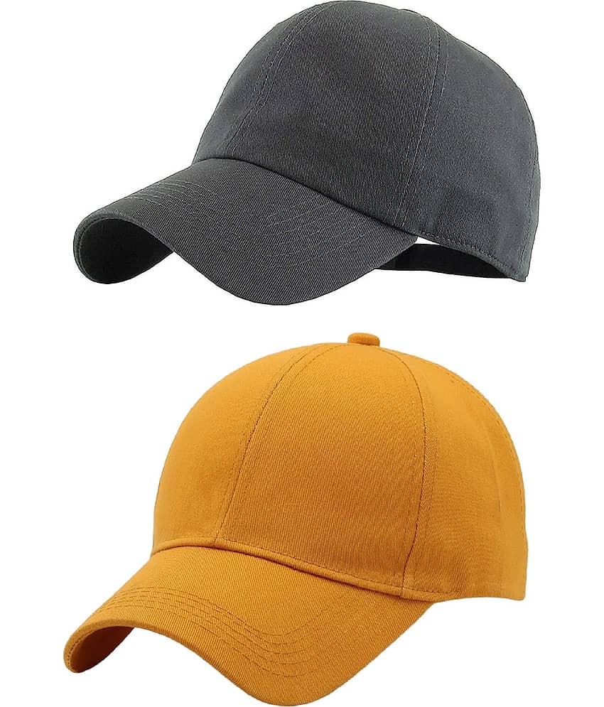 Zacharias - 100% Cotton Gray Men's Cap ( Pack of 2 )