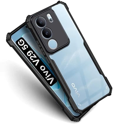 PLUGTECH Slim Shockproof Case | Matte Black Soft | Drop Protection | Precise Cutouts | Premium Mobile Cover for Vivo V29, Vivo V29 Pro, Vivo S17 Pro