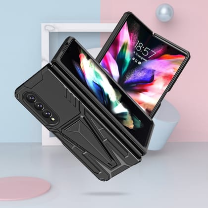 Midnight Black Dual Layer Premium Armour Case-Samsung Galaxy Z Fold 4