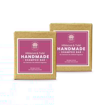 Kaaya Natural Hibiscus & Tulsi Handmade Shampoo Bar (Pack of 2)