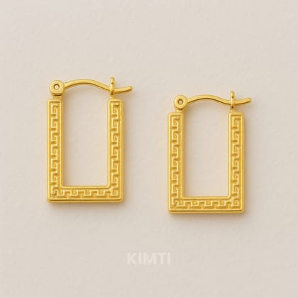 Golden Plated  Square Hoop Earrings
