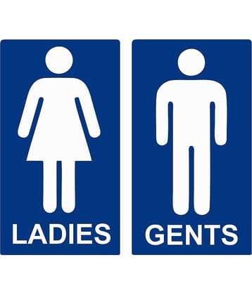 Asmi Collection Self Adhesive Toilet Restroom Sign Sticker ( 16 x 9 cms )