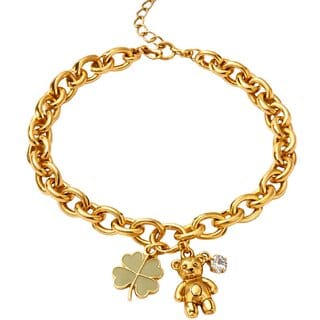 18k Gold Plated Women Bracelet (Teddy Charm Bracelet, 1)