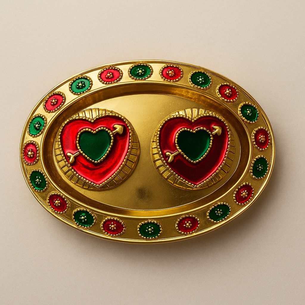 Mini pooja plate withchawal Roli box