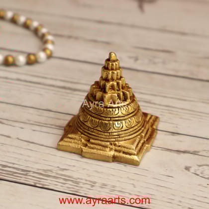 Brass Shri Yantra Maha Meru for Luck and Prosperity - 2.3 Inch Height Brass Shri Yantra Maha Meru for Luck and Prosperity - 2.3 Inch Height