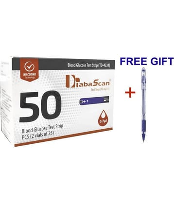 Diabascan Blood Glucose Test Strips - 50 Strips (Pack of 1)