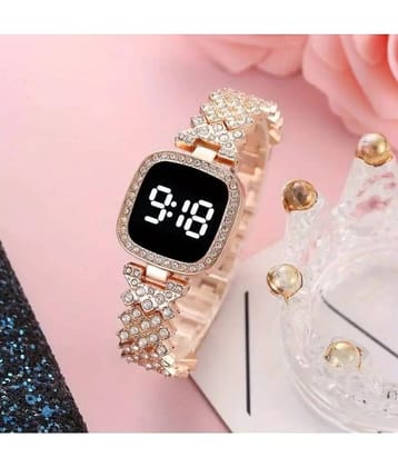Renaissance Traders Rose Gold Metal Digital Womens Watch