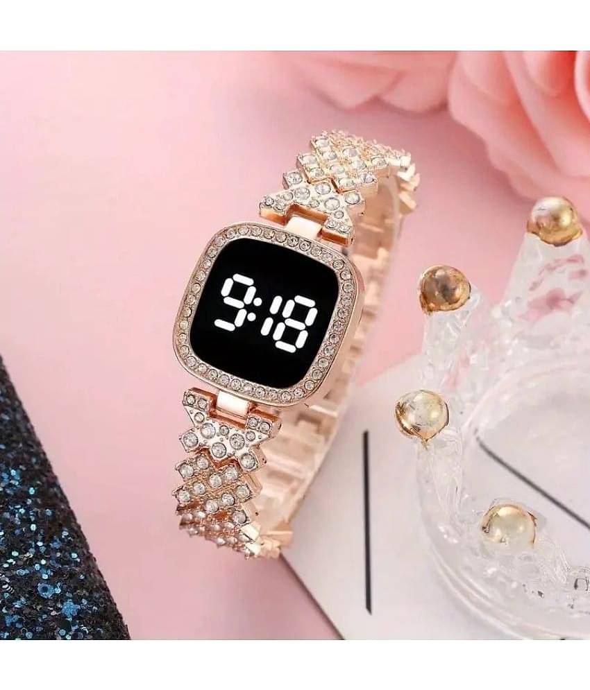Renaissance Traders Rose Gold Metal Digital Womens Watch