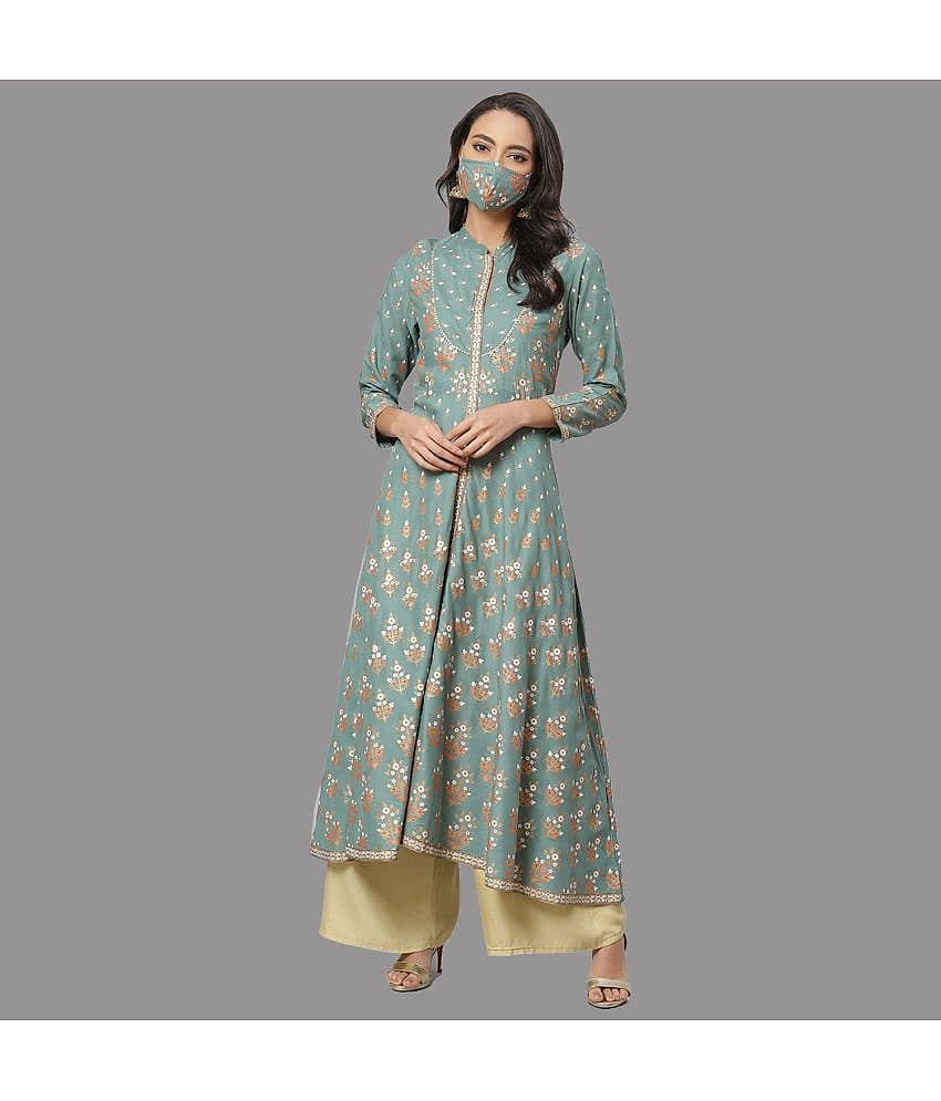 Yash Gallery - Maroon Rayon Women's Asymmetrical Kurti ( Pack of 1 )