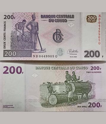 Hop n Shop - Rare Congo 200 Francs Top Grade Gem UNC 1 Paper currency & Bank notes