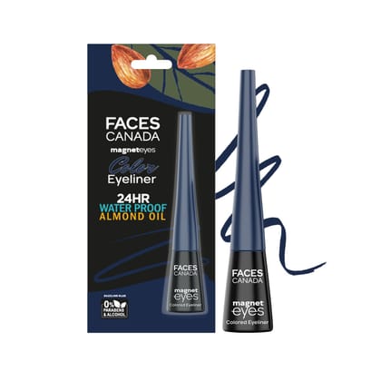 FACESCANADA Magneteyes Color Eyeliner Gel - Dazzling Blue,4 Ml|Glossy Finish|24Hr Long-Lasting|Waterproof|Smudgeproof|Precise Application|Intense Color Payoff|Almond Extract & Vitamin E FACESCANADA Magneteyes Color Eyeliner Gel - Dazzling Blue,4 Ml|Gloss