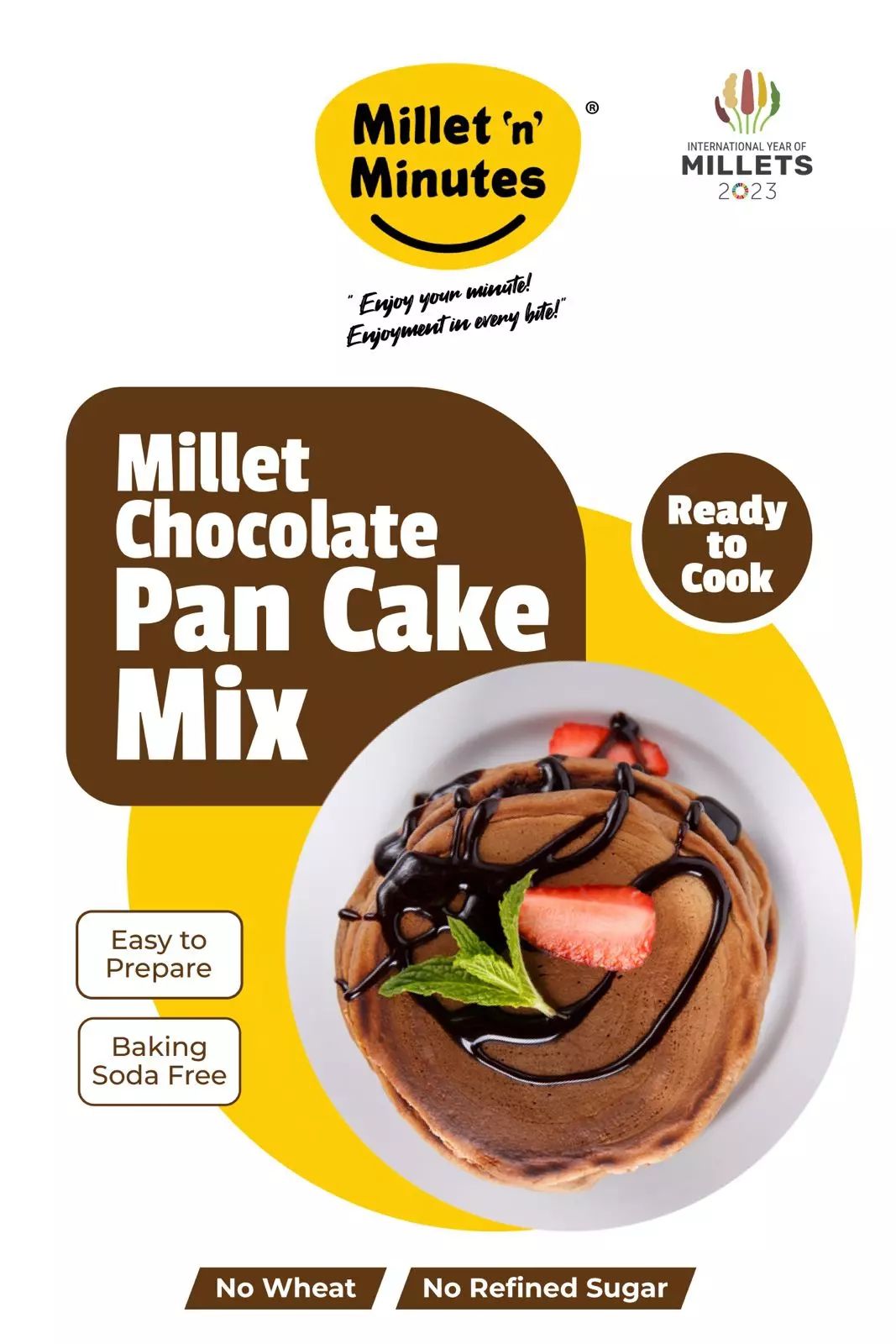 MilletnMinutes Pancake Mix – Quick and Fluffy Instant Breakfast Made with Millets – High Fiber Clean Ingredients Easy to Cook – Healthy Alternative to Regular Pancakes – 350g