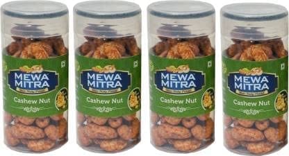Cashew Nut by Mewa Mitra | Cheese Flavour | Hot Air Roasted (Not Fried) | Crispy & Crunchy Healthy Diet Snacks Value Pack Pouch (Pack of 4)