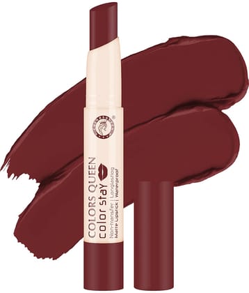 Colors Queen Maroon Matte Waterproof Crayon Lipstick ( Pack of 1 )
