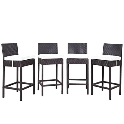 Patio Bar Chairs Set for Outdoor, Wicker Bar Stools Set, High Rise Chairs