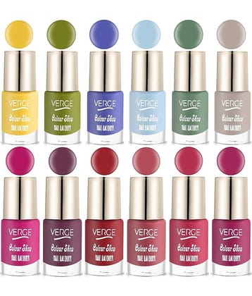 Verge Colour Show Long Wear Nail Polish Paraben Free & Non Toxic (Pack of 12)