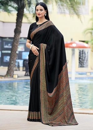 Women’s Pure Italian Silk Soft Plain Saree Women’s Pure Italian Silk Soft Plain Saree