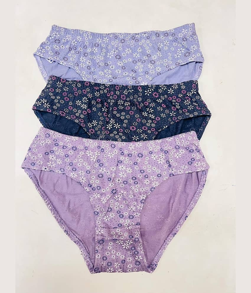 Ladyland Pack of 3 Cotton Hipster For Women ( Multi Color )