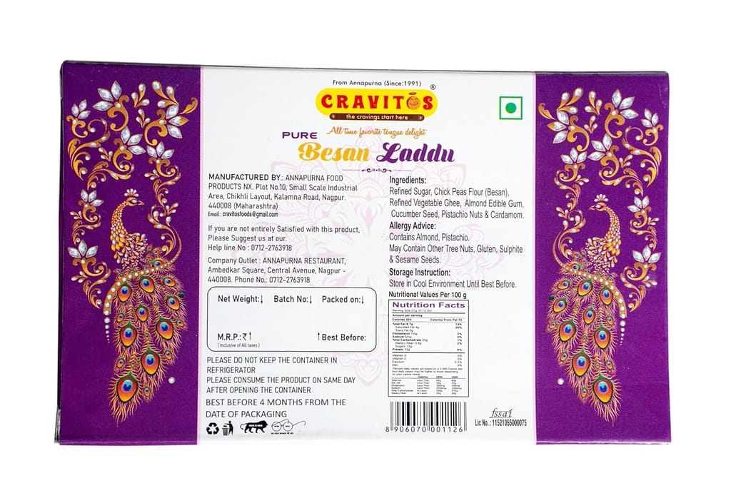 Cravitos Mysore Pak & Besan Laddu - 200g Each | Traditional Indian Mithai | Combo Pack Of 400g