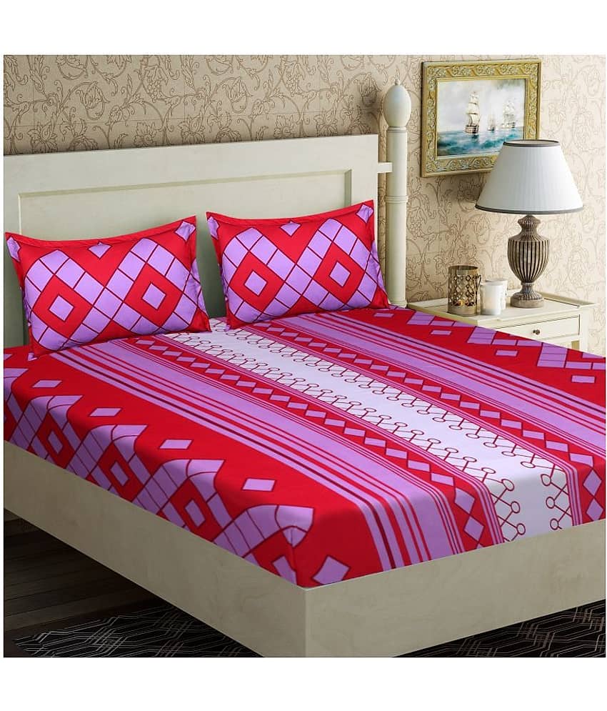 Home Candy Microfibre Double Bedsheet ( Purple )