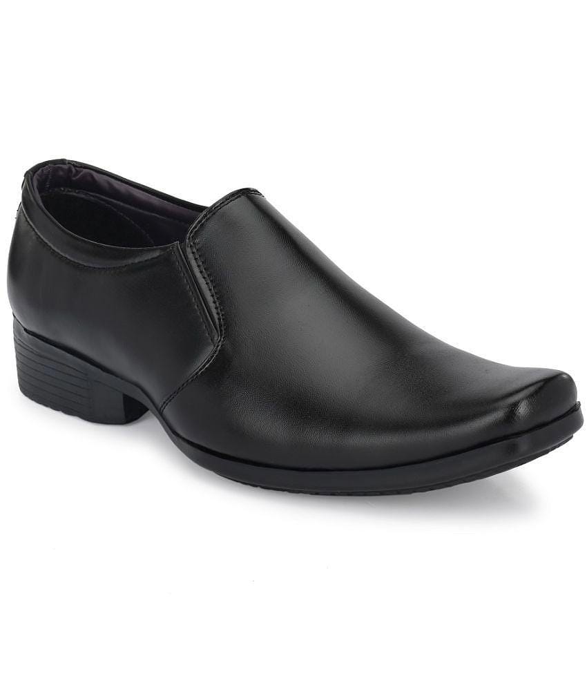 Kwiclo - Black Mens Slip On Formal Shoes - None