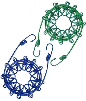 Gadget Deals 2pc| cloth rope | rope for cloth drying -elastic- cloth rope for drying clothes | cloth drying rope |cloth drying rope with hooks |cloth rope with hook| cloth rope for balcony -12 clips