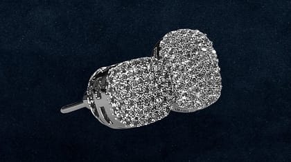 Bilasita Diamond Collection Ear Studs (Silver) | Sparkling Stud Earrings | Party Wear