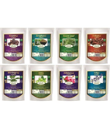 Biotic Reetha,Brahmi,Neem,Shikakai, Bhringraj,Amla,Hibiscus,Indigo Hair Mask 400 g Pack of 8