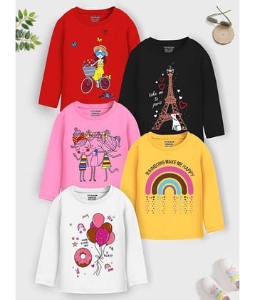 Trampoline Pack of 5 Girls Cotton T-Shirt ( Multicolor3 )