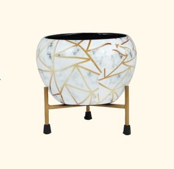 Marble White Table-Top Planter