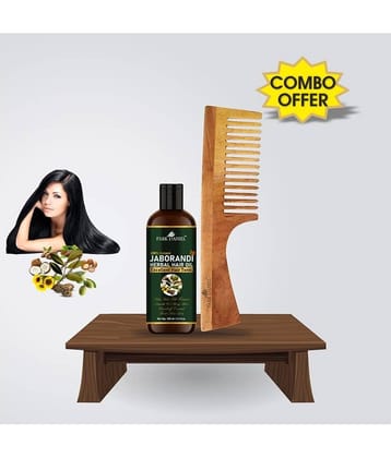 Park Daniel  Jaborandi Oil+ Neem Wooden  Wide tooth Comb Pack of 2