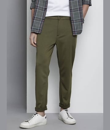 The Indian Garage Co. Slim Flat Men's Formal Trouser - Olive ( Pack of 1 )