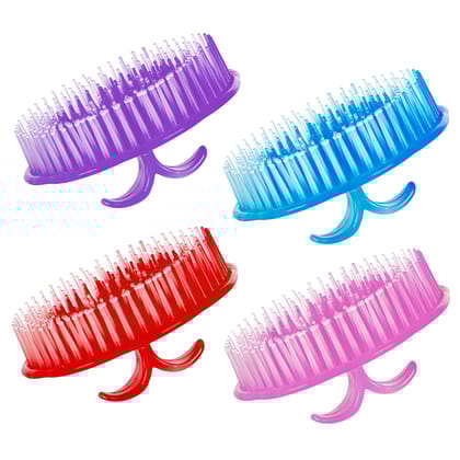 Ankita Hand Grip Round Comb & Scalp Massager | Small Round Hair Comb Shampoo Brush Scalp Massage | Tangle Eraser Detangling Brush |Soft Bristles for Gentle Scalp Care, Deep Cleaning, Dandruff Prevention, Oil Control, Relaxing Head Massage| Combo Pack of 