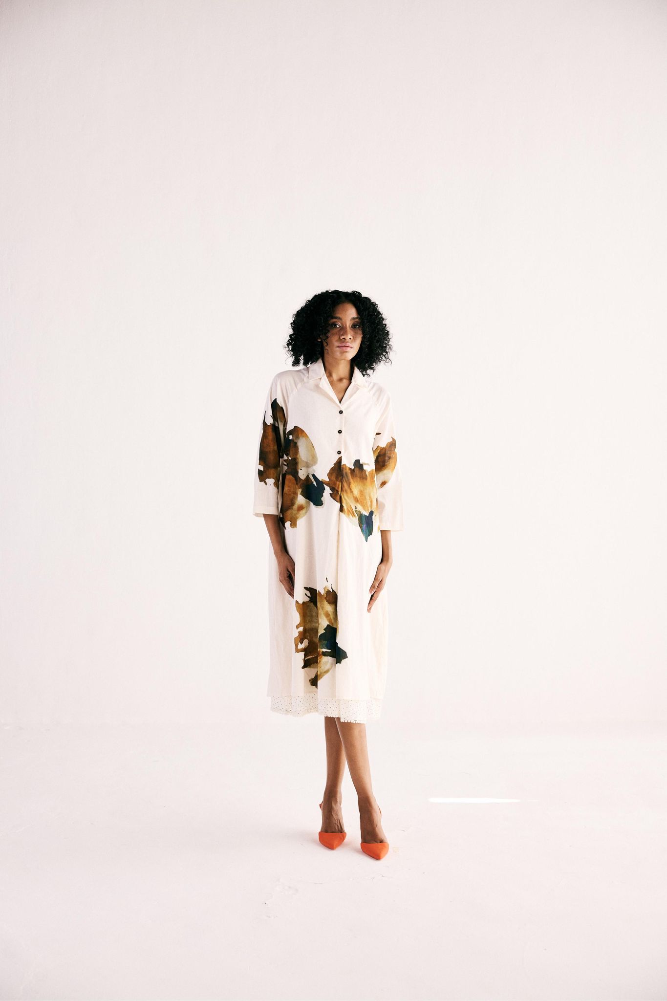 Wild Carnations Shirt Dress-XS