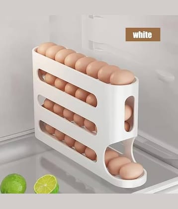 Dark Sun Kitchenware 4 Layer Dispenser Plastic White Egg Container ( Set of 1 )