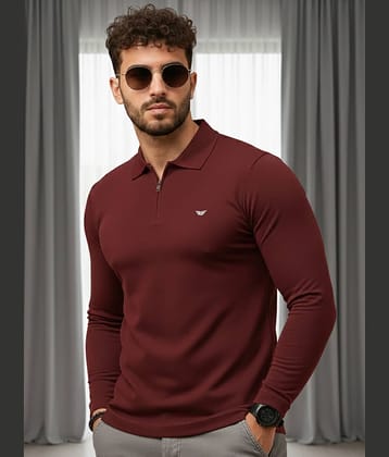 XYRIS Men Cotton Blend Regular Fit Solid Polo T Shirt ( Black )