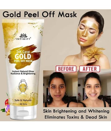 Intimify Gold Peel Off Mask, Skin Tan Removal, Glow Peel Mask, Detan Peel Mask, 50 Gms