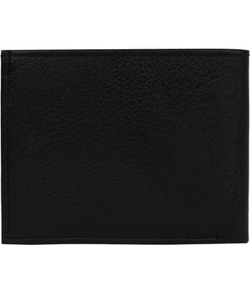 Hide&Sleek - Black Leather Men's Two Fold Wallet ( Pack of 1 )