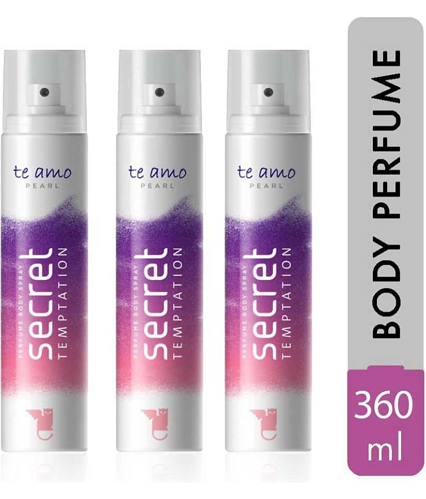 secret temptation Te Amo Pearl Perfume Body Spray Pack of 3 Combo (120ML each) Perfume Body Spray - For Women (360 ml, Pack of 3)