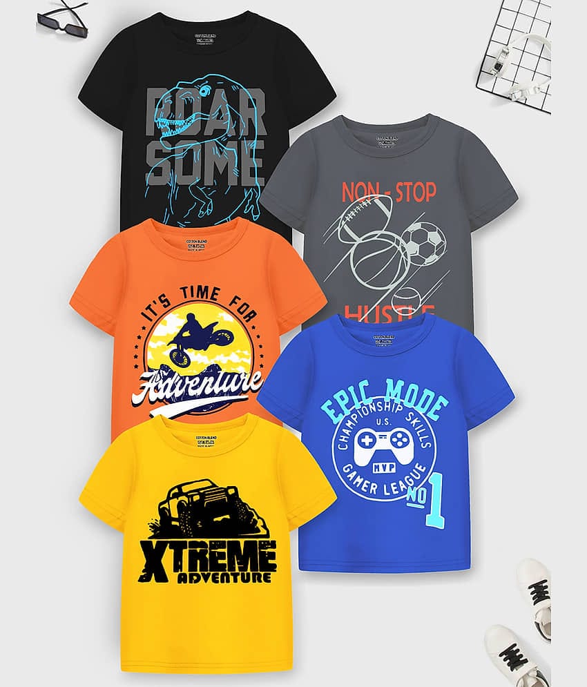 Trampoline Pack of 1 Boys Cotton Blend T-Shirt ( Multicolor1 )