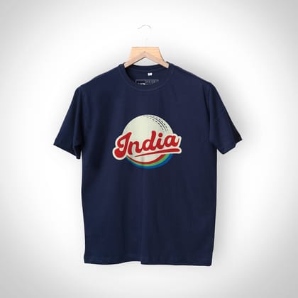 Navy Blue India Retro T-Shirt - Unisex-XXS