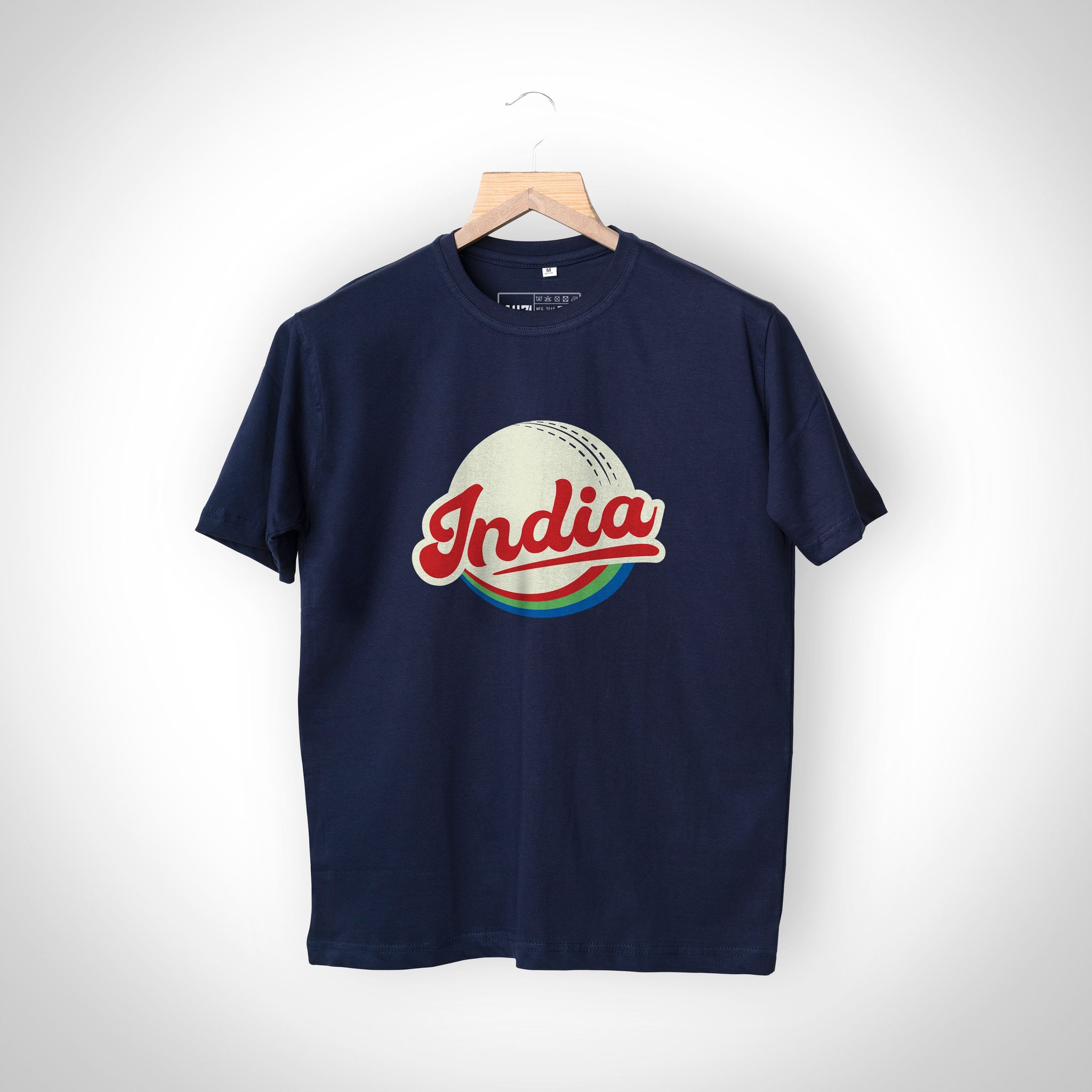 Navy Blue India Retro T-Shirt - Unisex-XXS