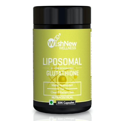 Wishnew Wellness LIPOSOMAL GLUTATHIONE Capsules - For Youthful & Radiant Skin | Immune Health | 30 Vegetarian Capsules - With Enhanced Bioavailability & Antioxidant Support | Suitable for Men & Women