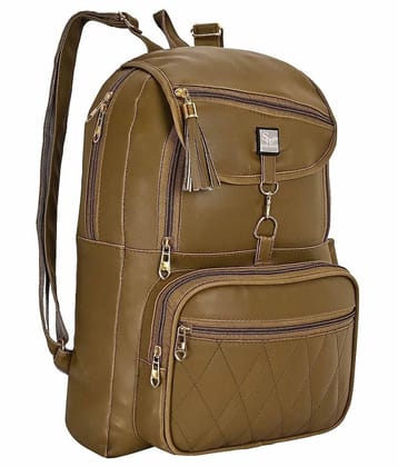 SVB BAG 25 Ltrs Faux Leather Backpack *For Women ( Brown ) - Brown