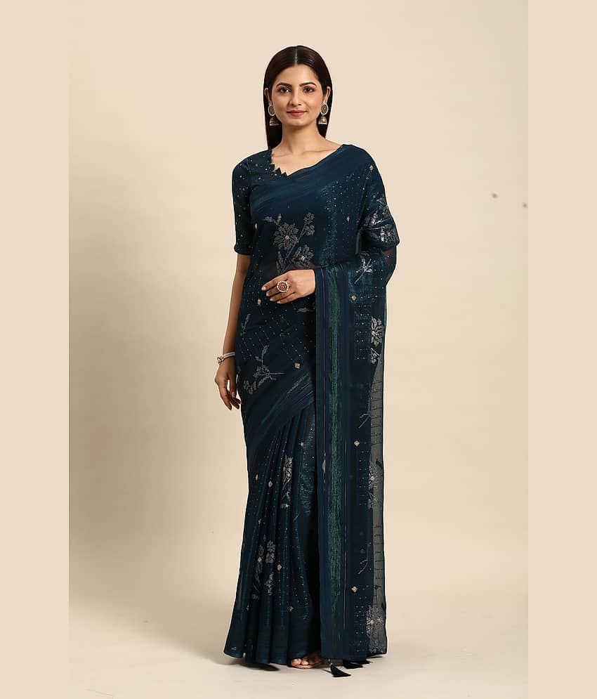 Rekha Maniyar Silk Embroidered Saree With Unstitched Blouse Piece ( Red )