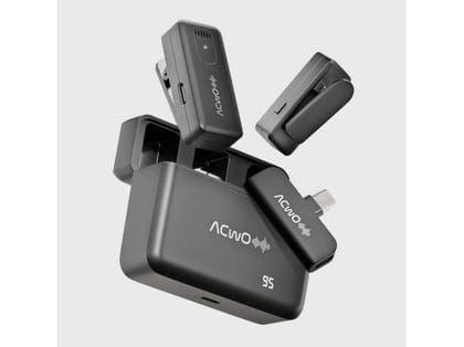 ACwO AwM 101 Microphone 360 Omni-Directional Sound Recording, 25 Hrs Working Time, AI-ENC Technology for Clear Audio