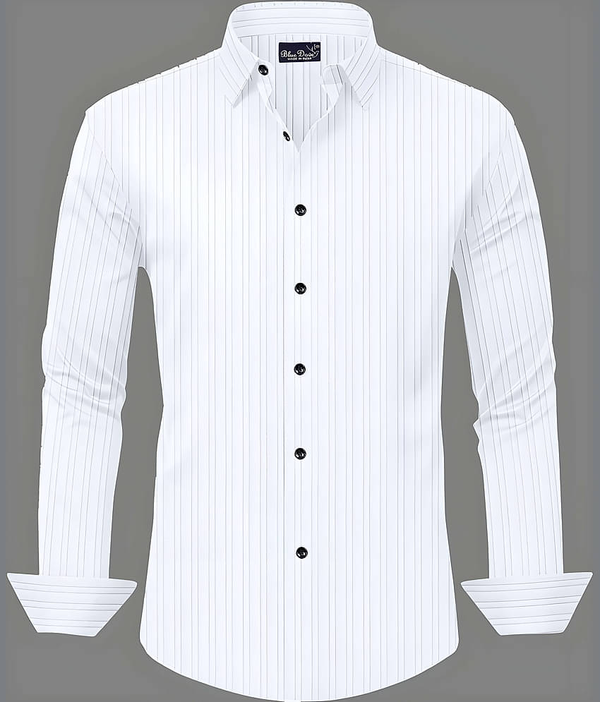 Bluedove Poly Cotton Regular Fit Solids Full Sleeves Men's Casual Shirt - White ( Pack of 1 )