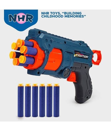 Toy Cloud Super Shot Soft Blaster Manual Bullet Shooting Gun Toy with 6 Foam Darts (Multicolor)