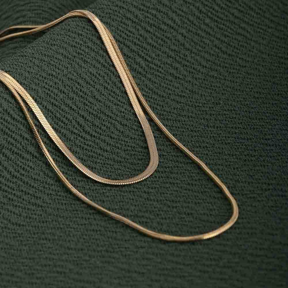 Plain Chain Two Layer Necklace
