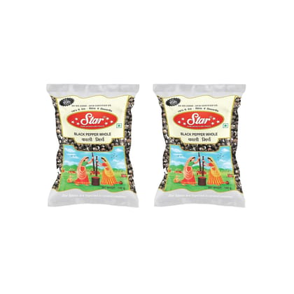 Star Spices Black Pepper (Sabut Kali Mirch) Whole, 100 gm - Pack of 2 Star Spices Black Pepper (Sabut Kali Mirch) Whole, 100 gm - Pack of 2